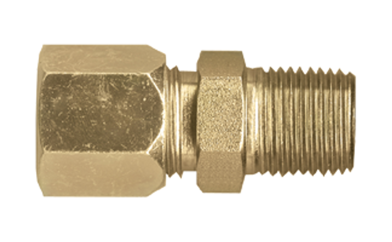 1/4 x 1/8" Steel Metal Line Compression - Male NPT Connector  S6768-4A