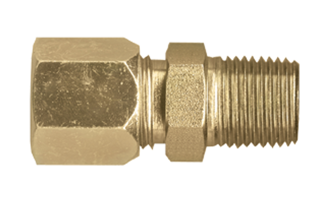 3/8 x 1/4" Steel Metal Line Compression - Male NPT Connector  S6768-6B