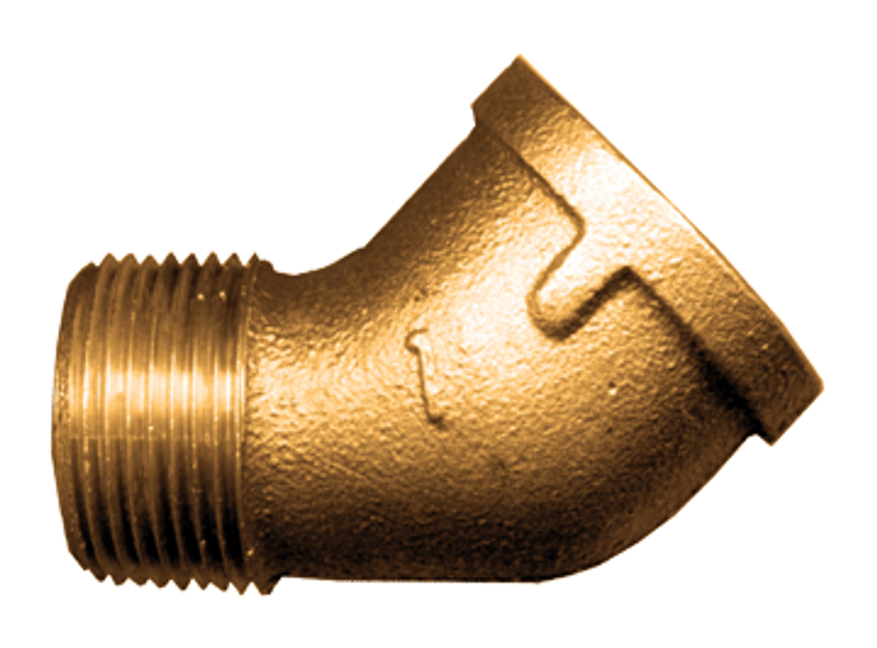 1 x 1" Cast Brass Male NPT - Female NPT 45° Street Elbow  124-H