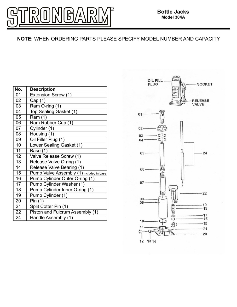 4 Ton Bottle Jack  030103