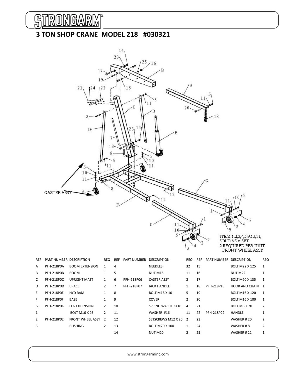 3 Ton Engine Crane - Heavy Duty  030321