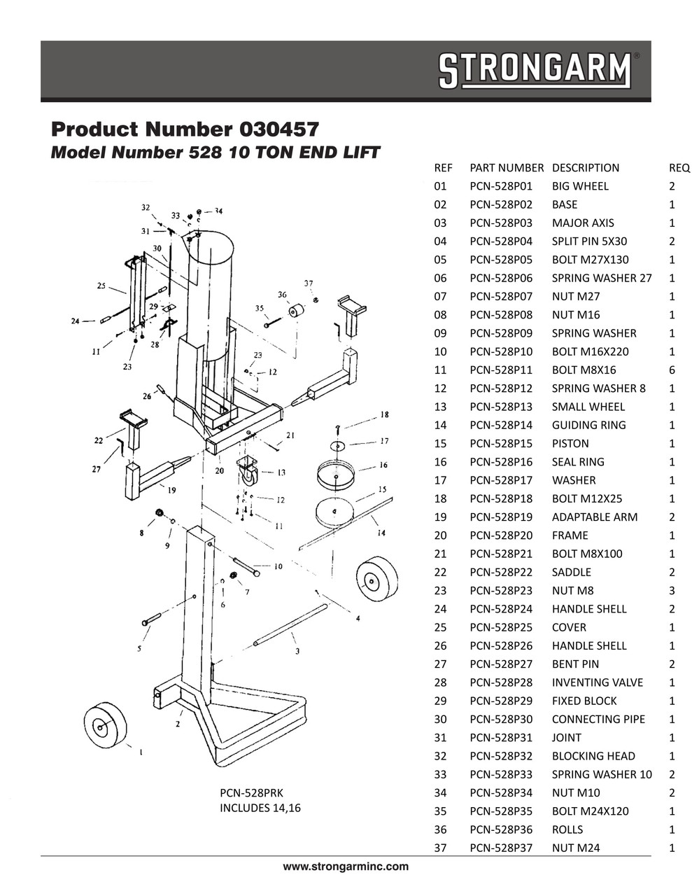 10 Ton Air End Lift  030457