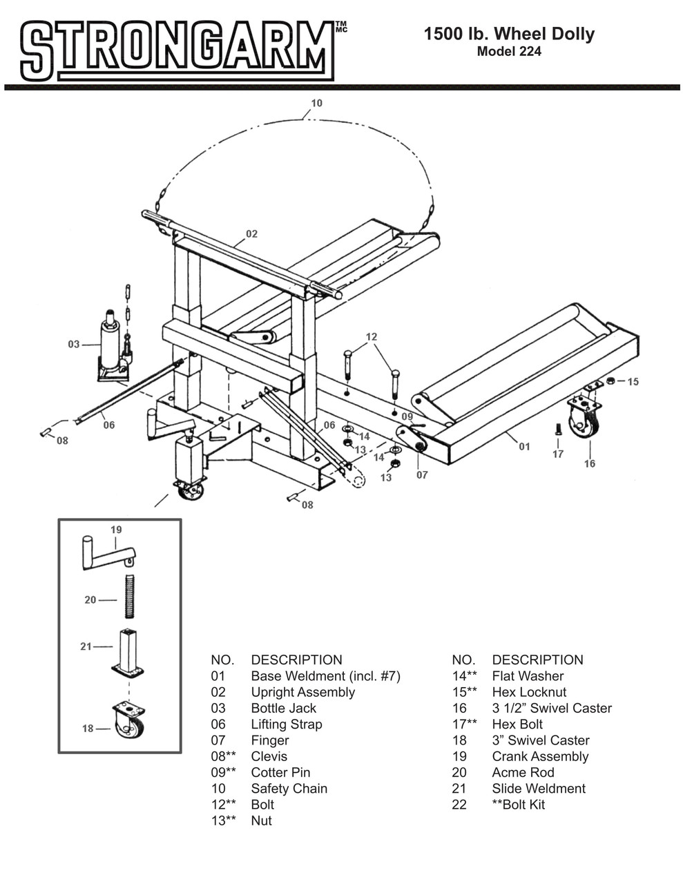 1,500 lb. Capacity Wheel Dolly  030484