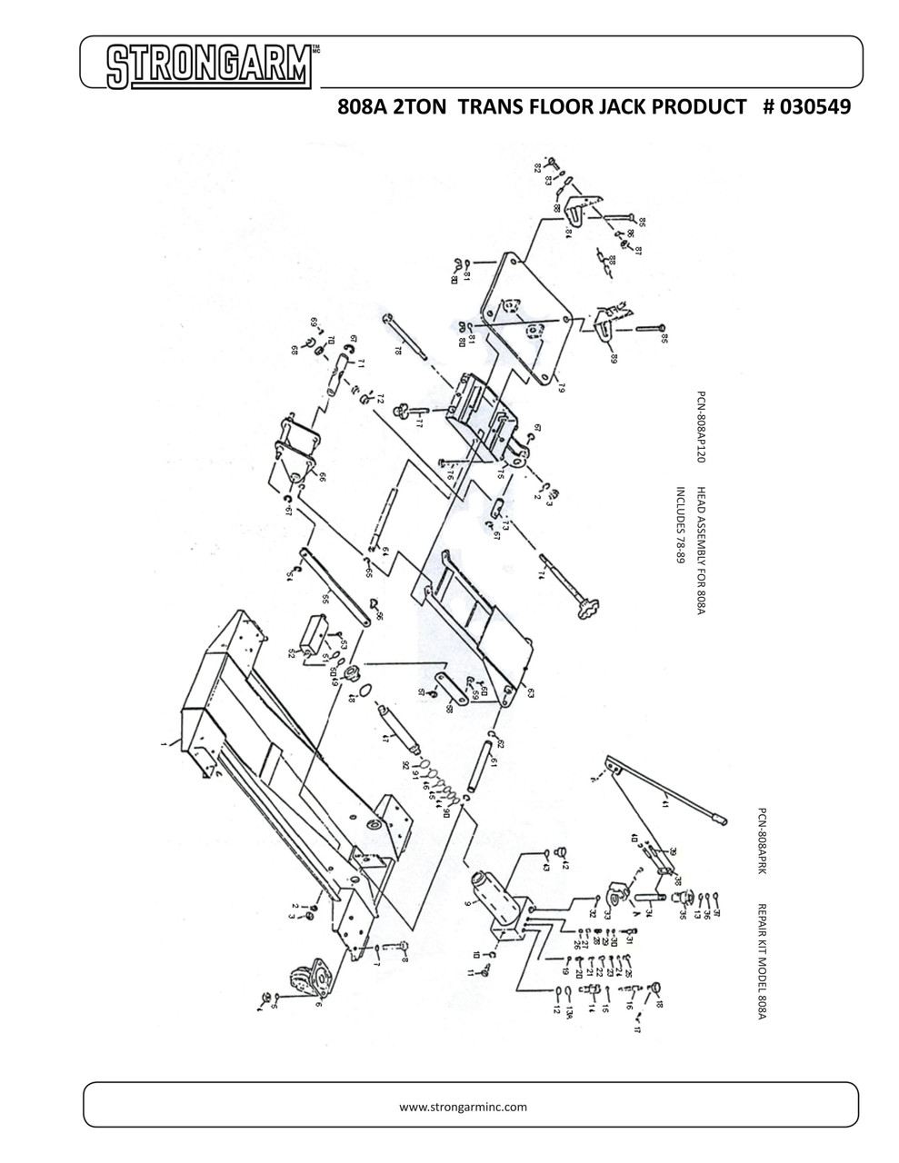 2 Ton Transmission Jack 030549 - Prairie Bearing & Bolt