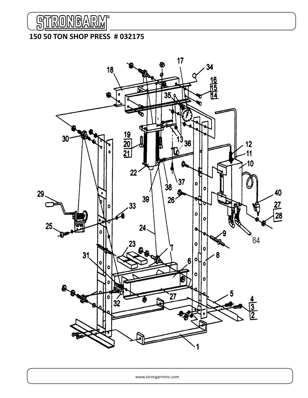 50 Ton Shop Press  032175