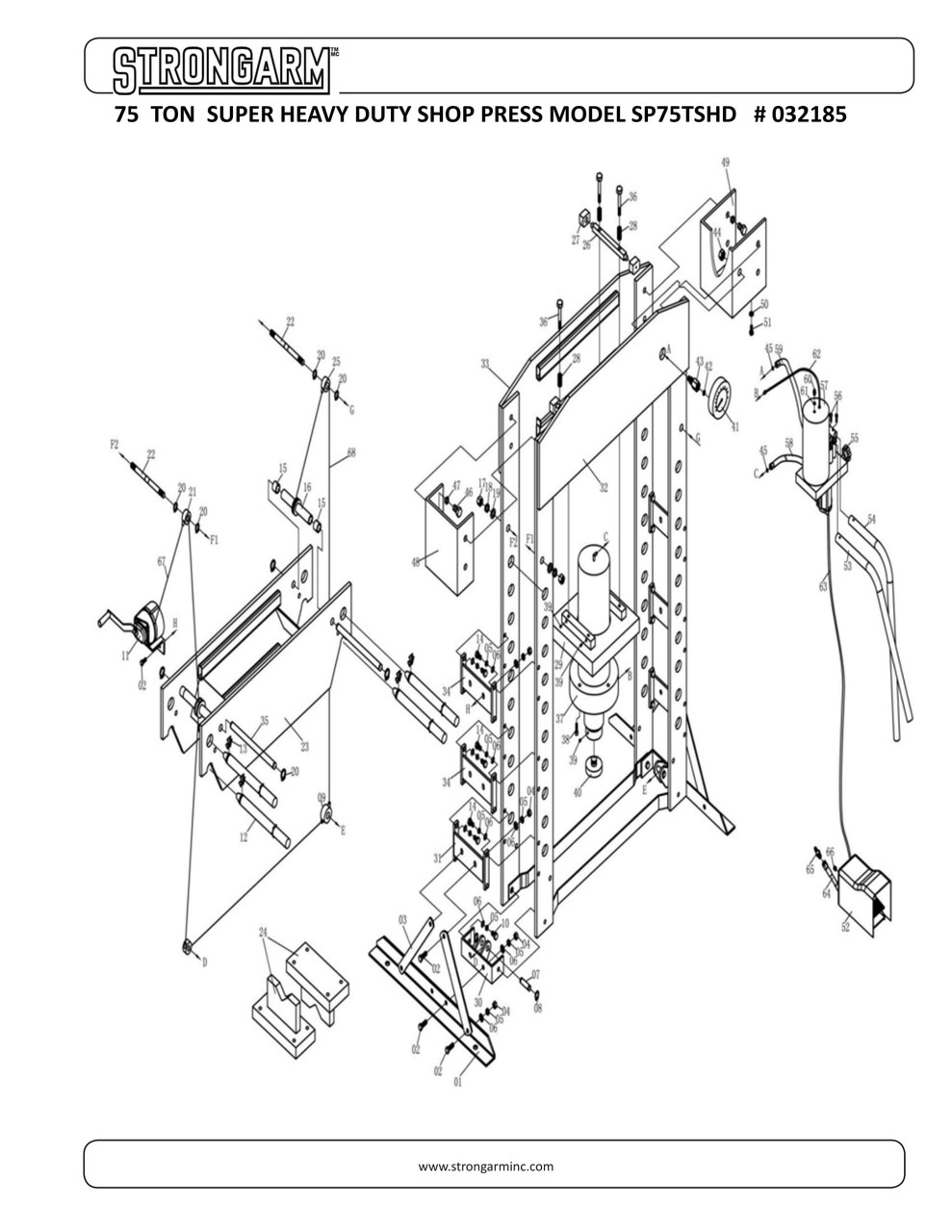 75 Ton Shop Press  032185