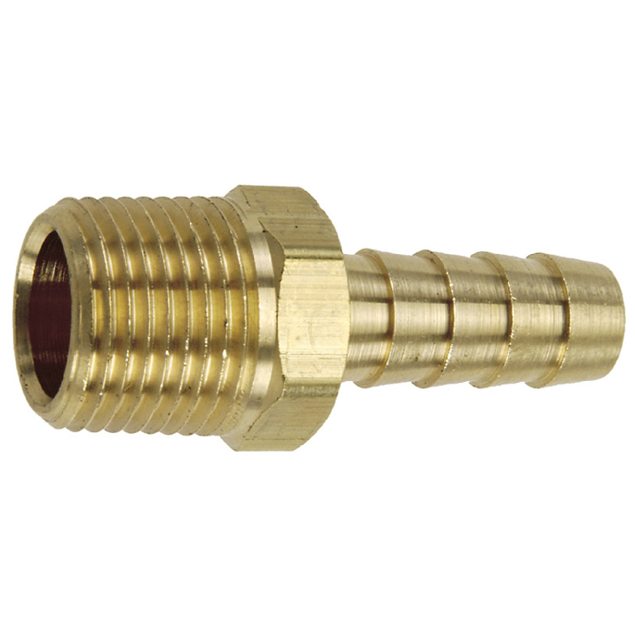 1/4 x 3/8" Brass Hose Barb - Male NPT Coupler   G21B-038-025