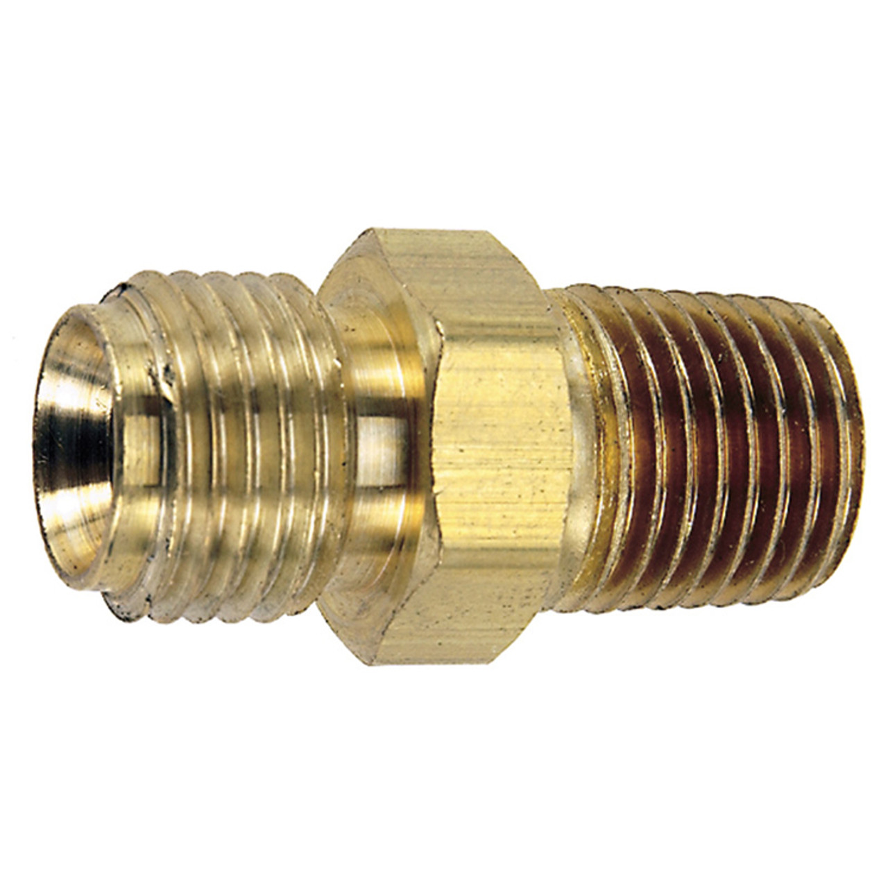 9/16"-18 RH x 1/4" Brass Male Type "B" Oxygen - Male NPT Coupler   G41R-025