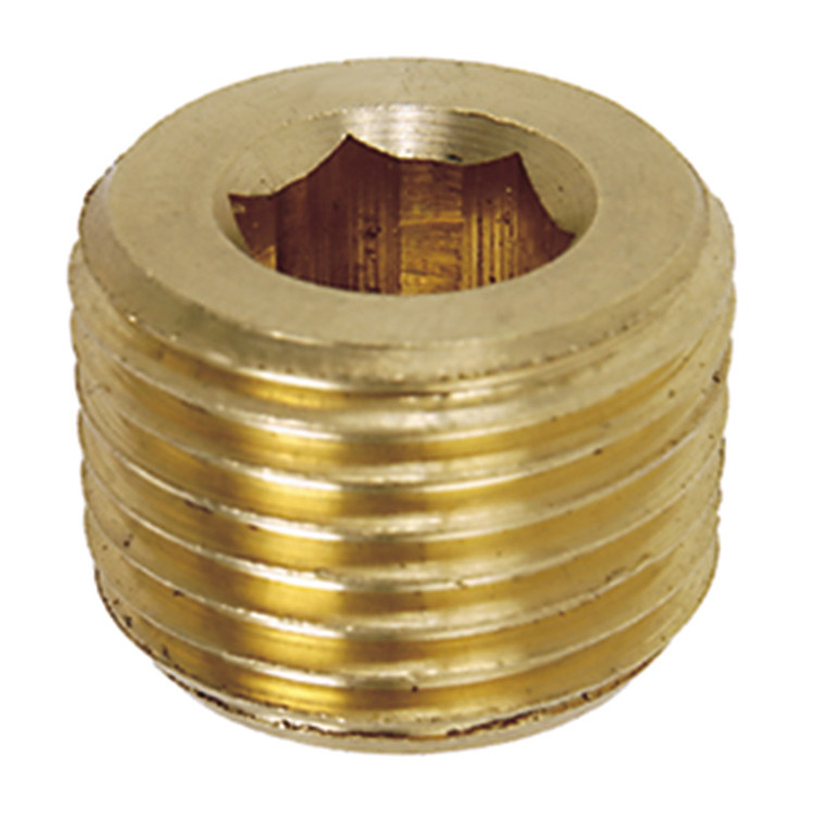 1/4" Brass Male NPT Countersunk Hex Plug   G1600HB-04
