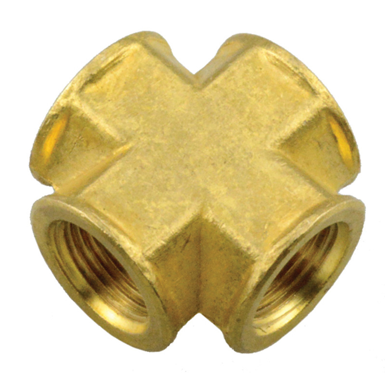 1/2" Brass Female NPT Cross   G08X88B-08-08