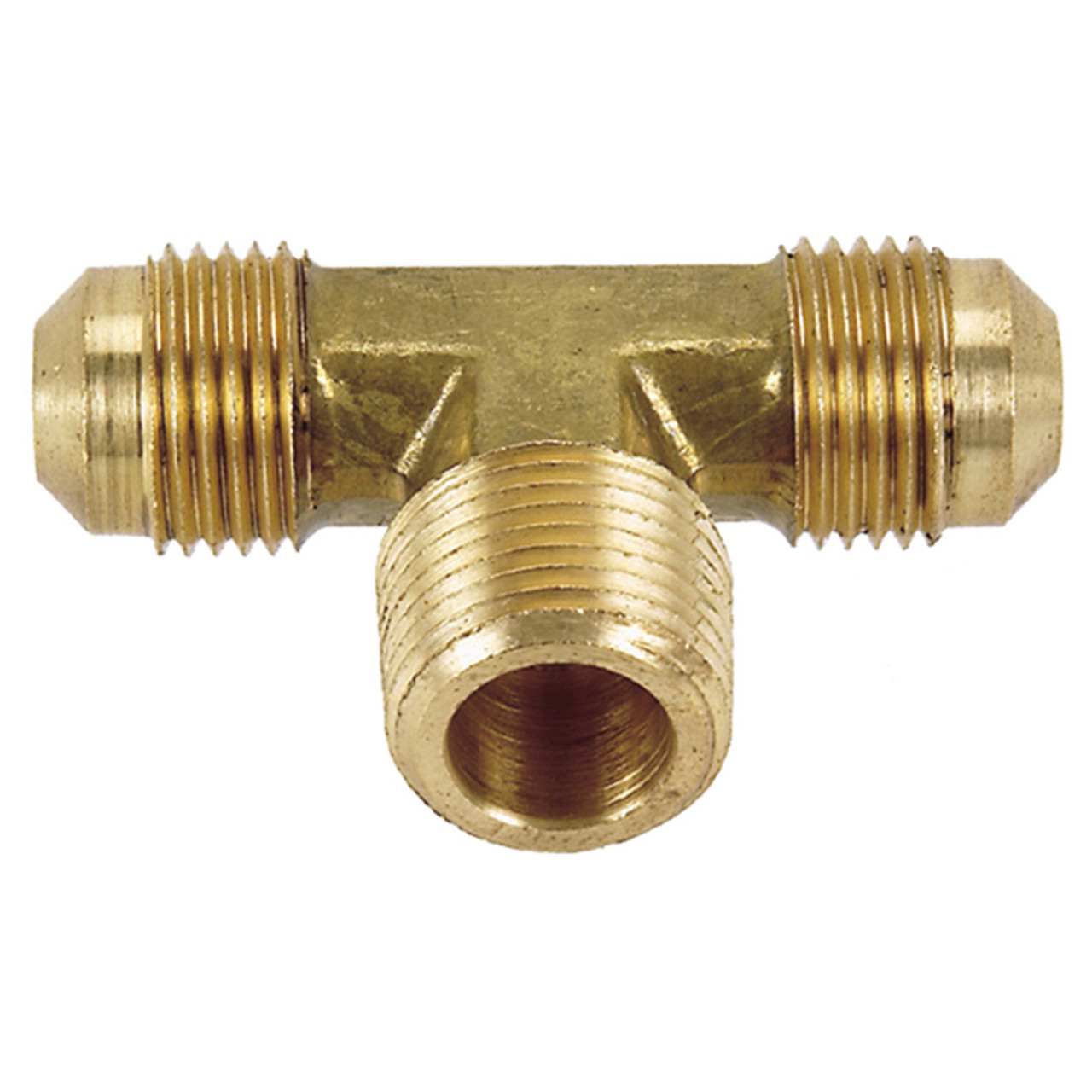 1/4 x 1/4" Brass Male NPT - Male 45° SAE Flare Tee   G14T46-04-04