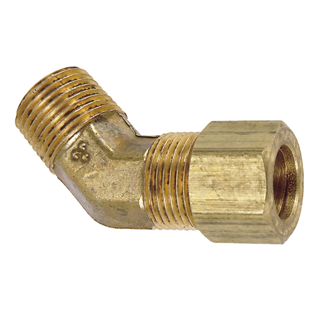 1/8 x 1/4" Brass Male NPT - Compression 45° Elbow   G6046-02-04