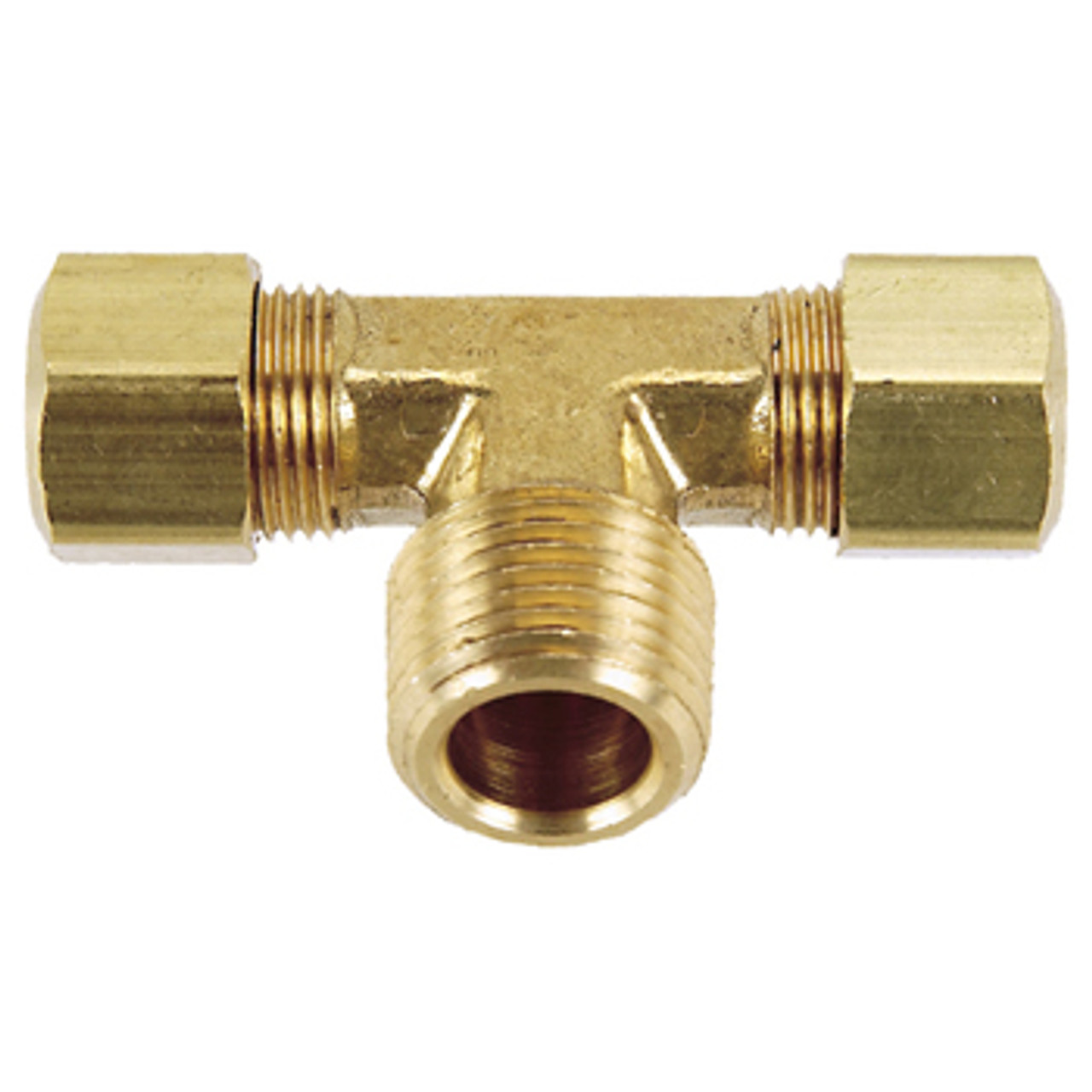 1/8 x 1/4 x 1/4" Brass Male NPT - Compression - Compression Tee   G60T06-02-04