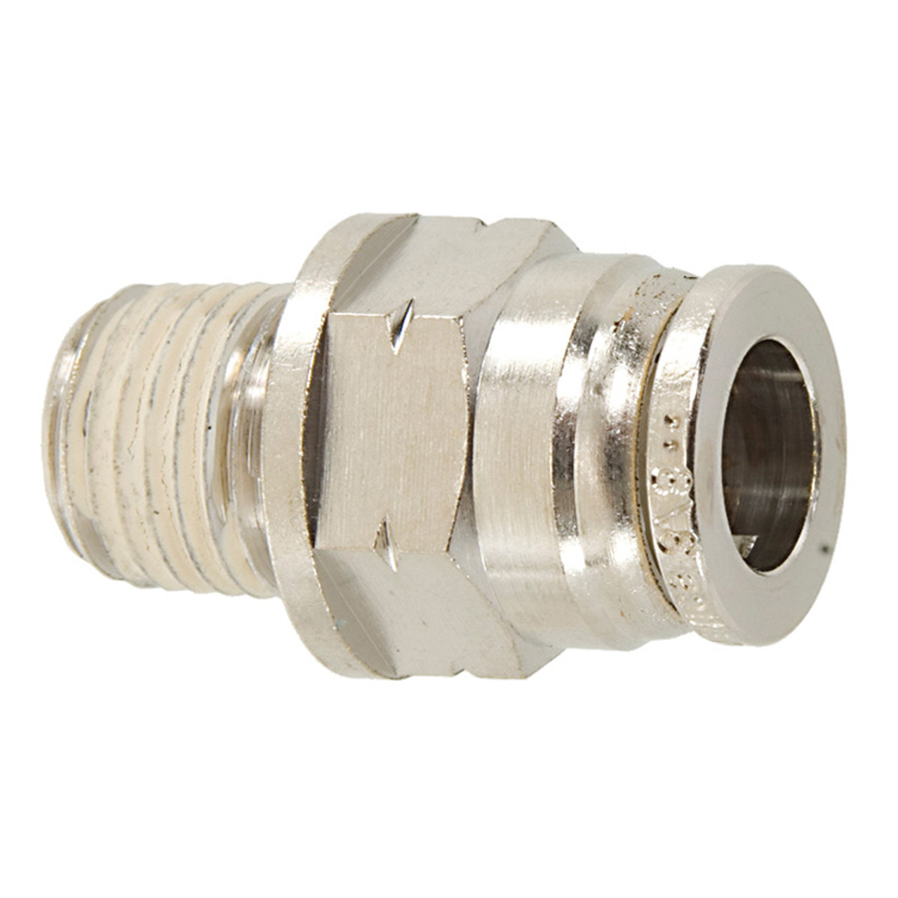 3/8 x 3/8" Nickel Plated Brass Male NPT - Push-To-Connect Connector   G6016P-06-06