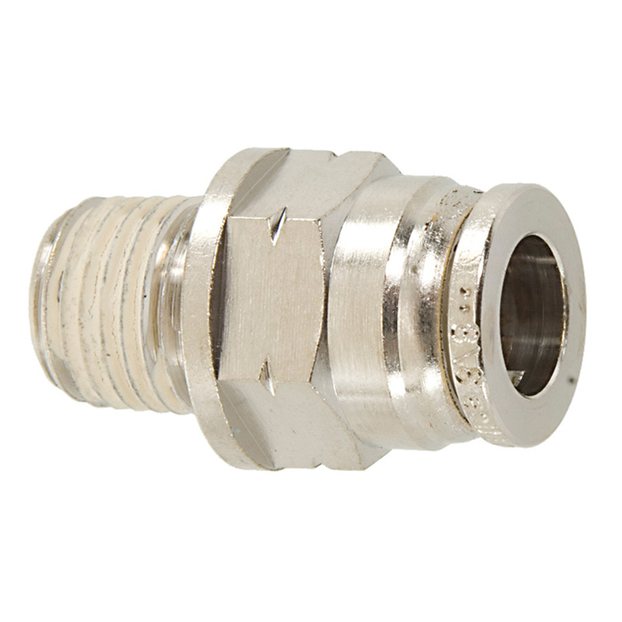 3/8 x 1/2" Nickel Plated Brass Male NPT - Push-To-Connect Connector   G6016P-06-08