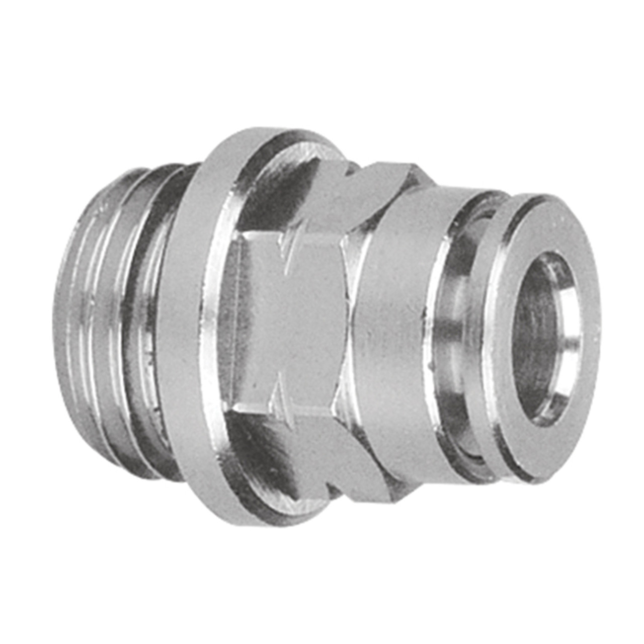 1/2 x 1/2" Nickel Plated Brass Uni Thread - Push-To-Connect Connector   G60018P-08-08