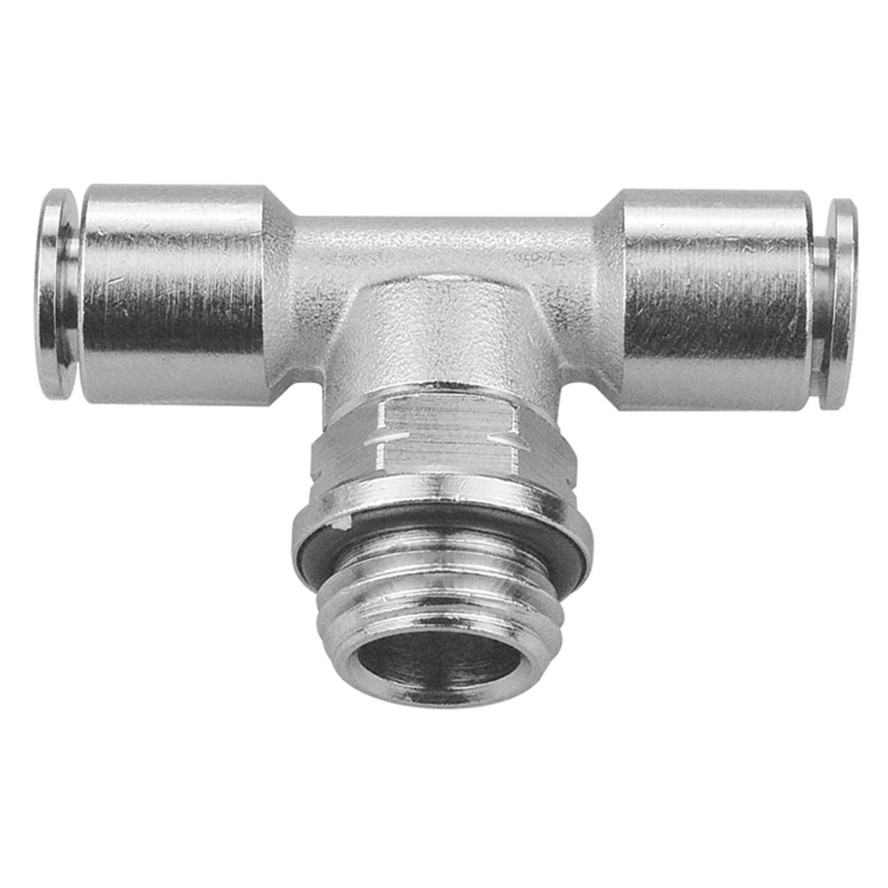 3/8 x 3/8 x 3/8" Nickel Plated Brass Uni Thread - Push-To-Connect - Push-To-Connect Tee   G60T6018P-06-06