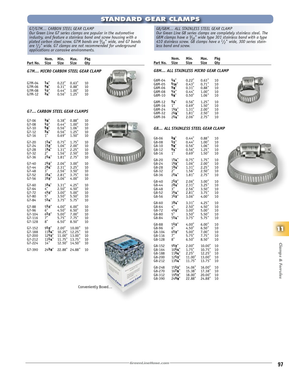 3-1/2" Steel Worm Gear Hose Clamp   G7-56