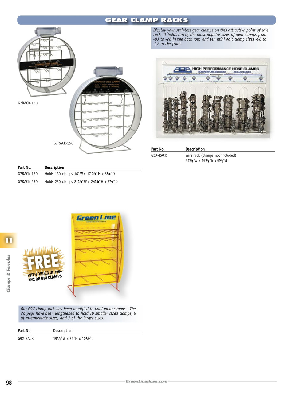 Hose Clamp Display Rack   G7RACK-130