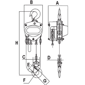 1/2T @ 10' Lift KCH Series Chain Hoist  101102