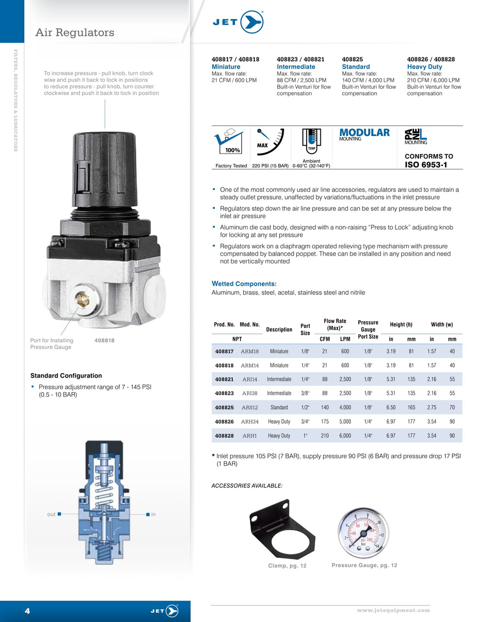 3/8"-18 NPT Air Regulator 408823