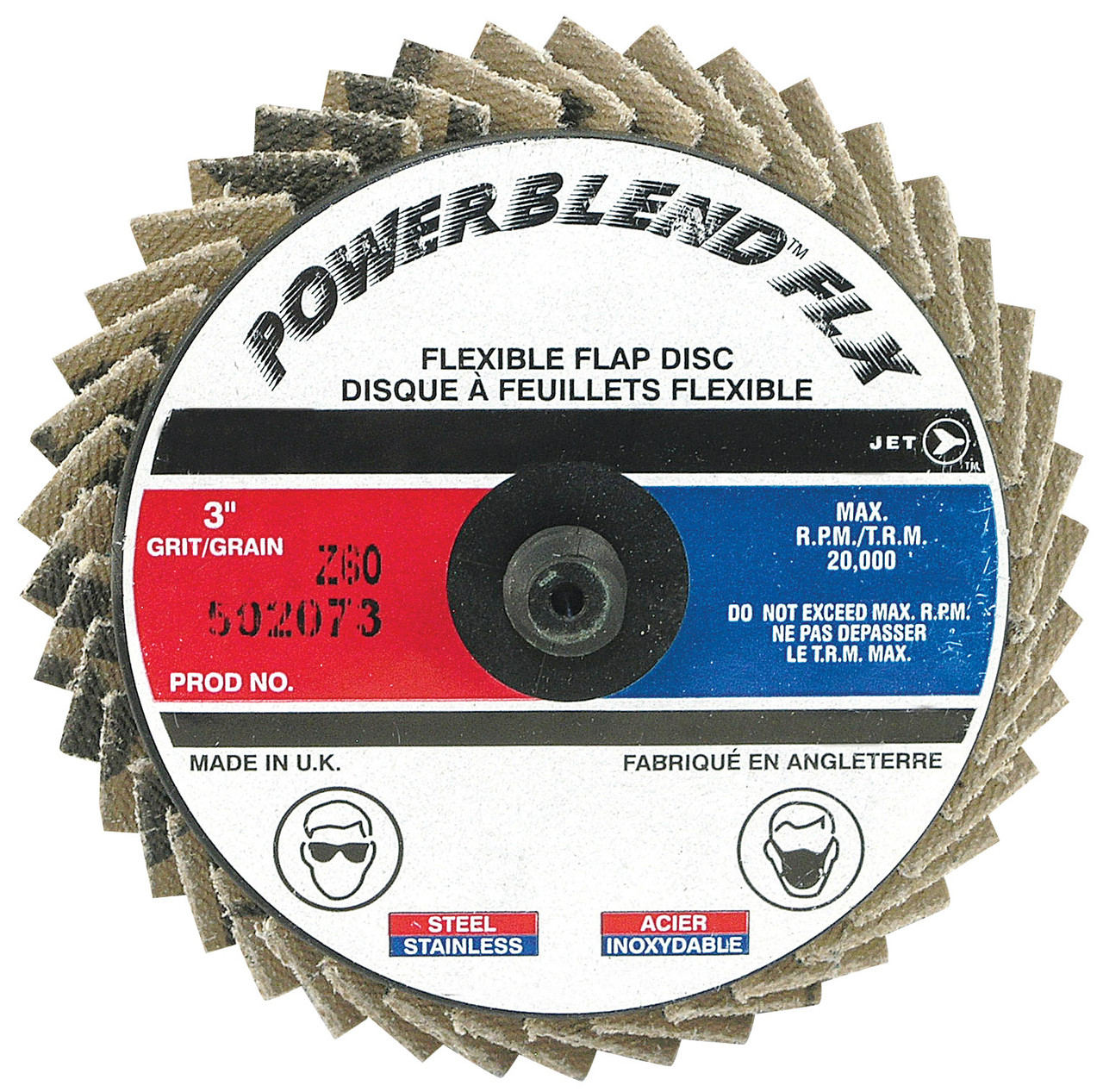 3" Z120 POWERBLEND FLX Flexible Mini-Mite Roll-on Flap Disc  502077