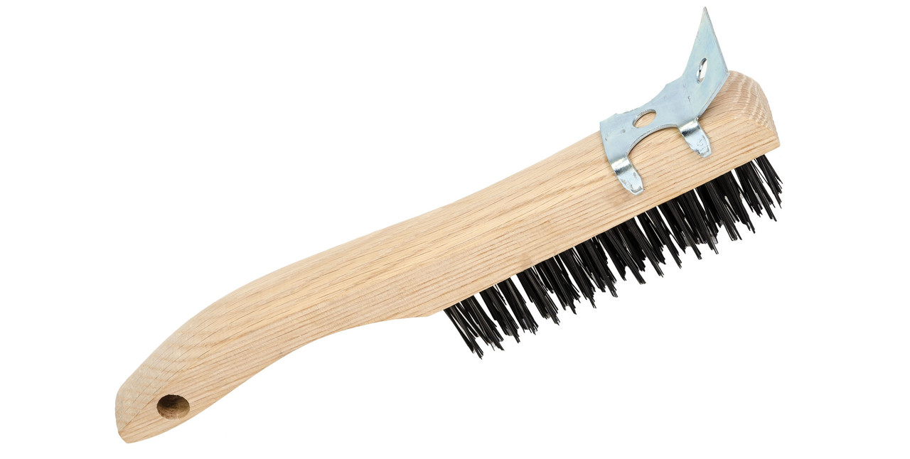 4 Row Steel Shoe Handle Brush w/Scraper  551109