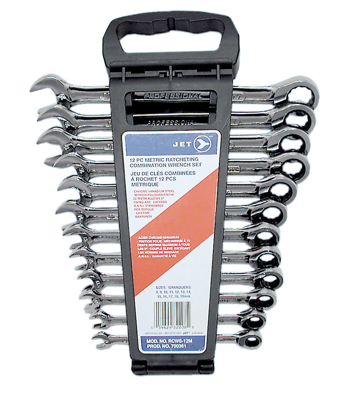 12 Pc. Metric Ratcheting Combination Wrench Set 700361
