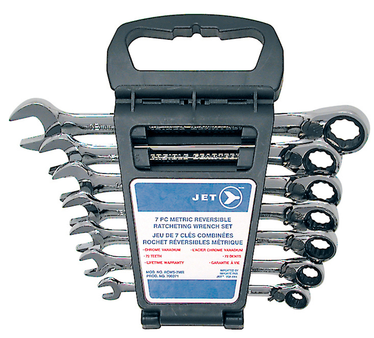 7 Pc. Long Metric Reversible Ratcheting Combination Wrench Set 700371