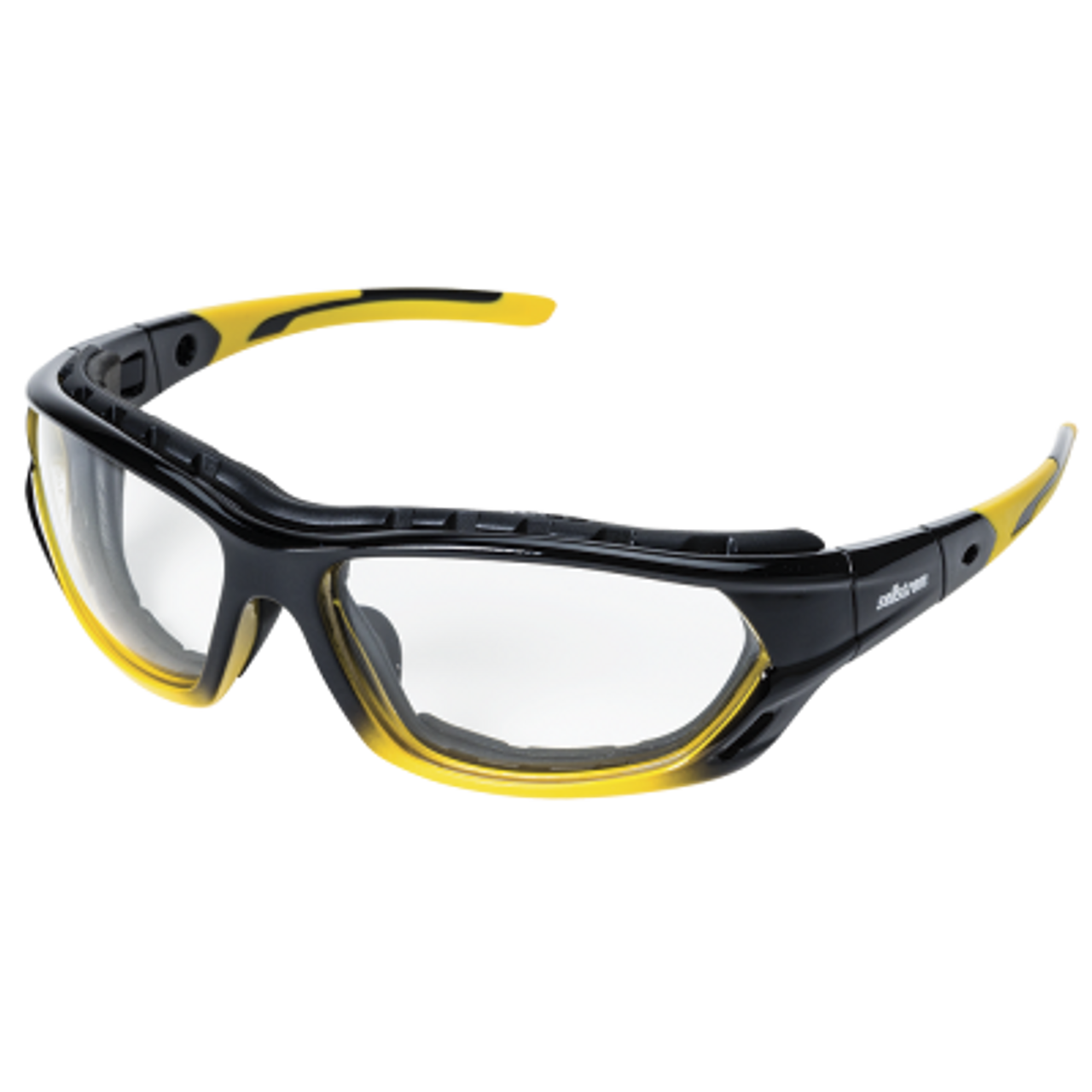 Sellstrom® XPS530 Series Sta-Clear® AF/AS Sealed Safety Glasses - Indoor/Outdoor - 1.5x Magnification - Black-Yellow Frames  S70003