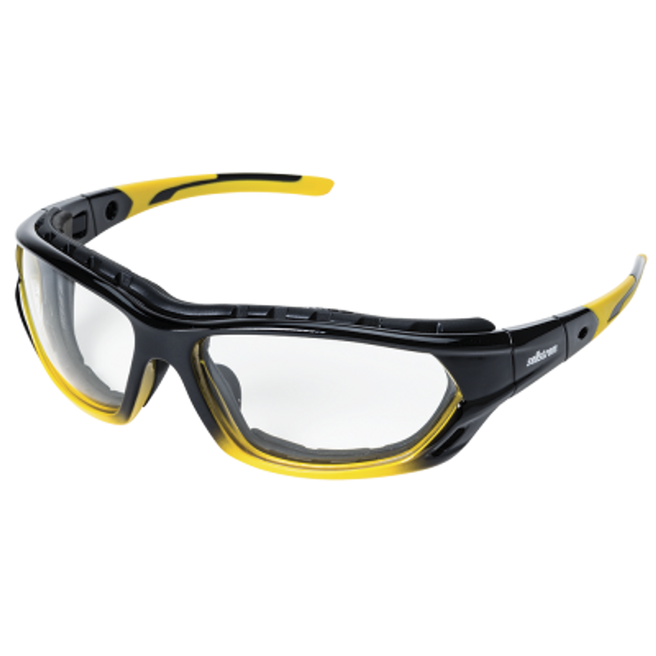 Sellstrom® XPS530 Series Sta-Clear® AF/AS Sealed Safety Glasses - Indoor/Outdoor - 2.5x Magnification - Black-Yellow Frames  S70005