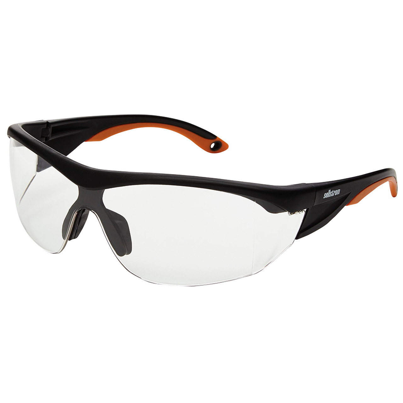 Sellstrom® XM320 Series Hard Coated Wrap Around Safety Glasses - Clear - Orange-Black Arms  S71400