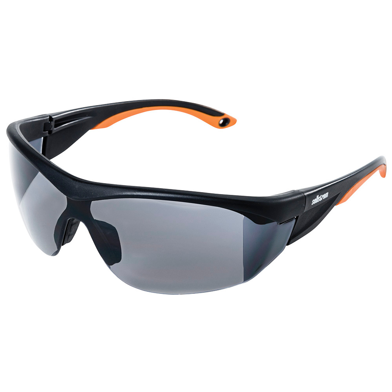 Sellstrom® XM320 Series Hard Coated Wrap Around Safety Glasses - Smoke Tint - Orange-Black Arms  S71401