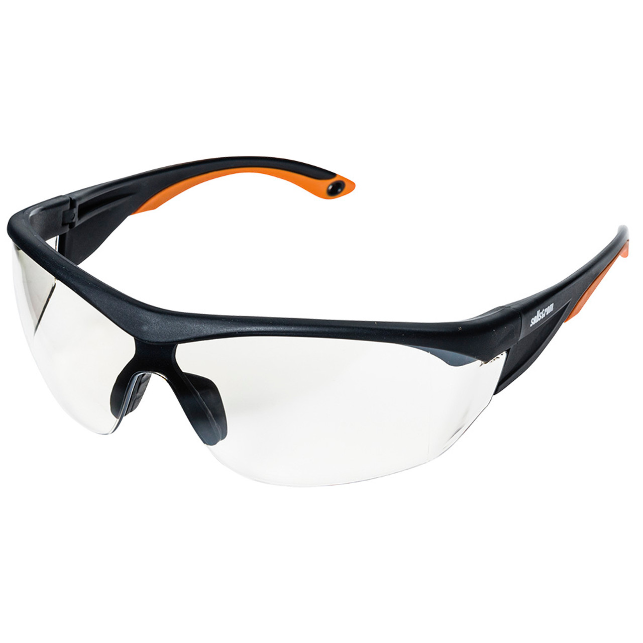 Sellstrom® XM320 Series Hard Coated Wrap Around Safety Glasses - Indoor/Outdoor - Orange-Black Arms  S71402