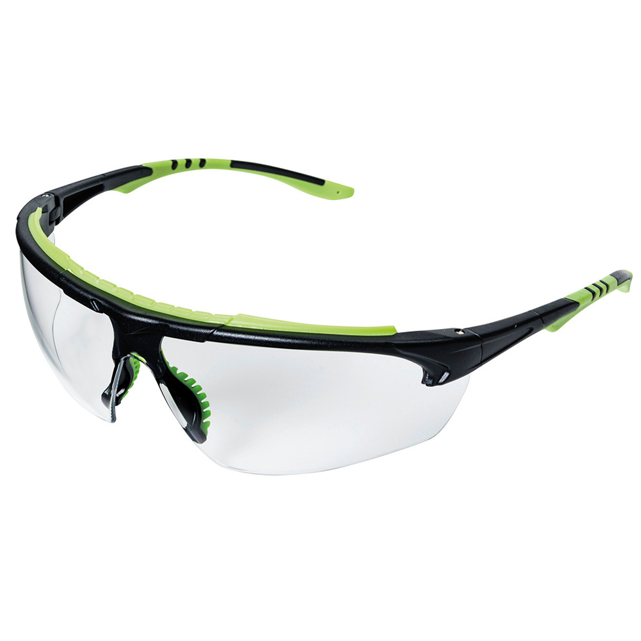 Sellstrom® XP410 Series Sta-Clear® AF/AS Wrap Around Padded Foam Brow - Indoor/Outdoor - Hi-Viz Green-Black Frames  S72002