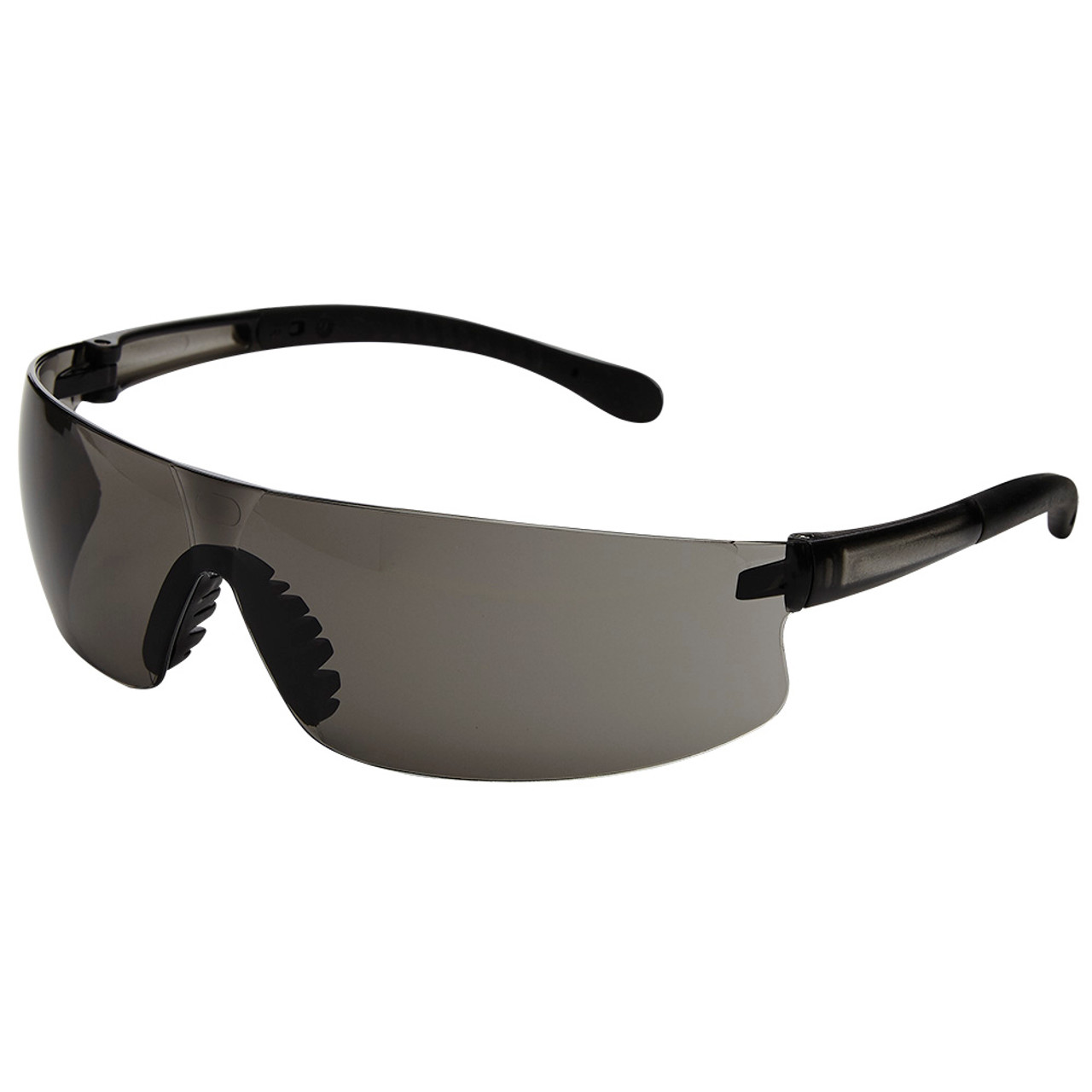 Sellstrom® XM330 Series Hard Coated Wrap Around Safety Glasses - Smoke Tint - Black Rubberized Arms  S73621