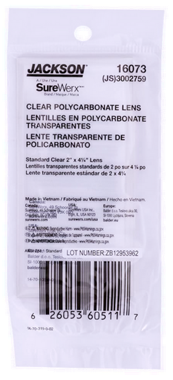 2 x 4¼" Clear Polycarbonate Welding Helmet Cover Lens  16073