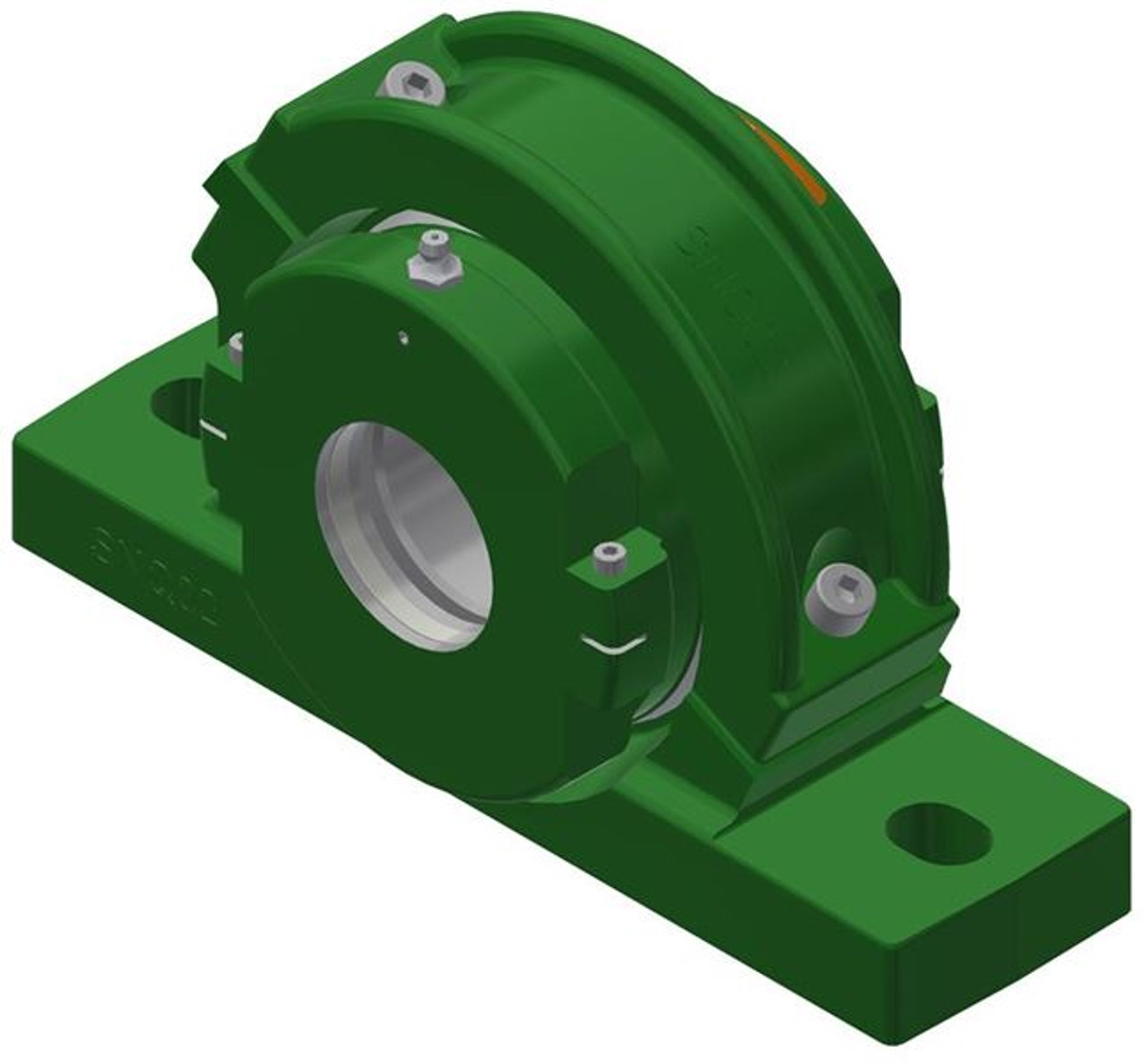 5-3/16" Light Series Split Cylindrical Retained Bearing w/ Housing & Support - Aluminum Triple Labyrinth Seal   LSE503BRHSNQATL