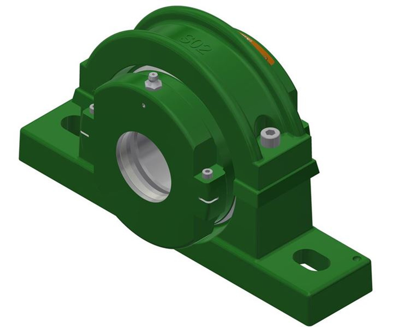 45mm Light Series Split Cylindrical Expansion Bearing w/ Housing & Support - Aluminum Triple Labyrinth Seal   LSM45BXHSATL