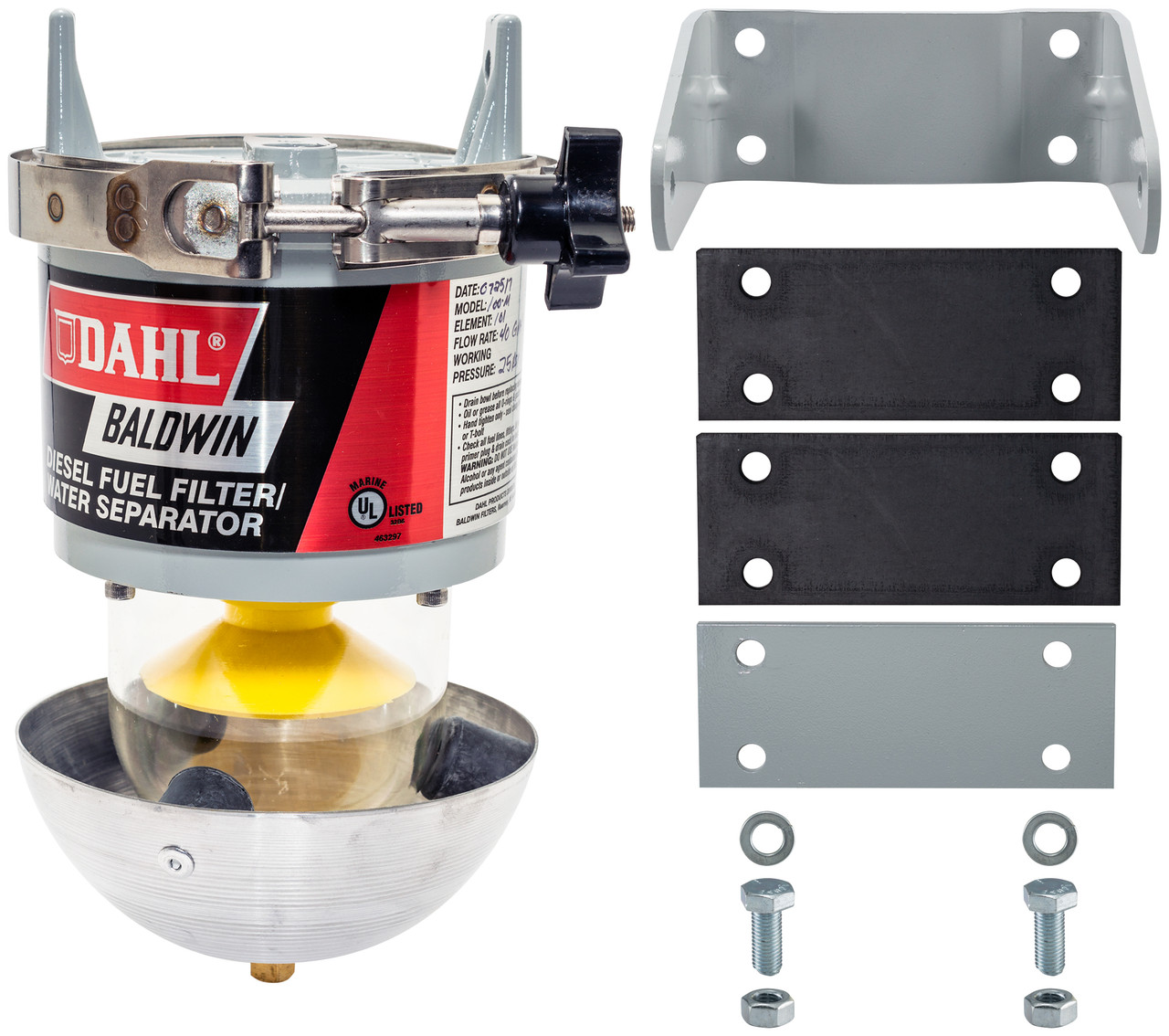 Diesel Fuel/Water Separator-U.L. Listed. Meets U.S. Coast Guard requirements  100-M