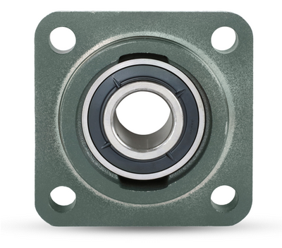 2-7/16" Cast Iron Four Bolt Square Piloted Flange Block w/Wide Set Screw Insert Bearing - Heavy Duty  UCFS312-207D1