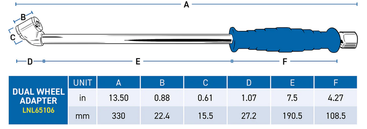 LockNLube® 13.5" Angled Dual Wheel Adapter   LNL65106