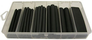 37 Pc. 4" Black Dual Wall Adhesive 3:1 Shrink Tube Assortment Kit  67-91