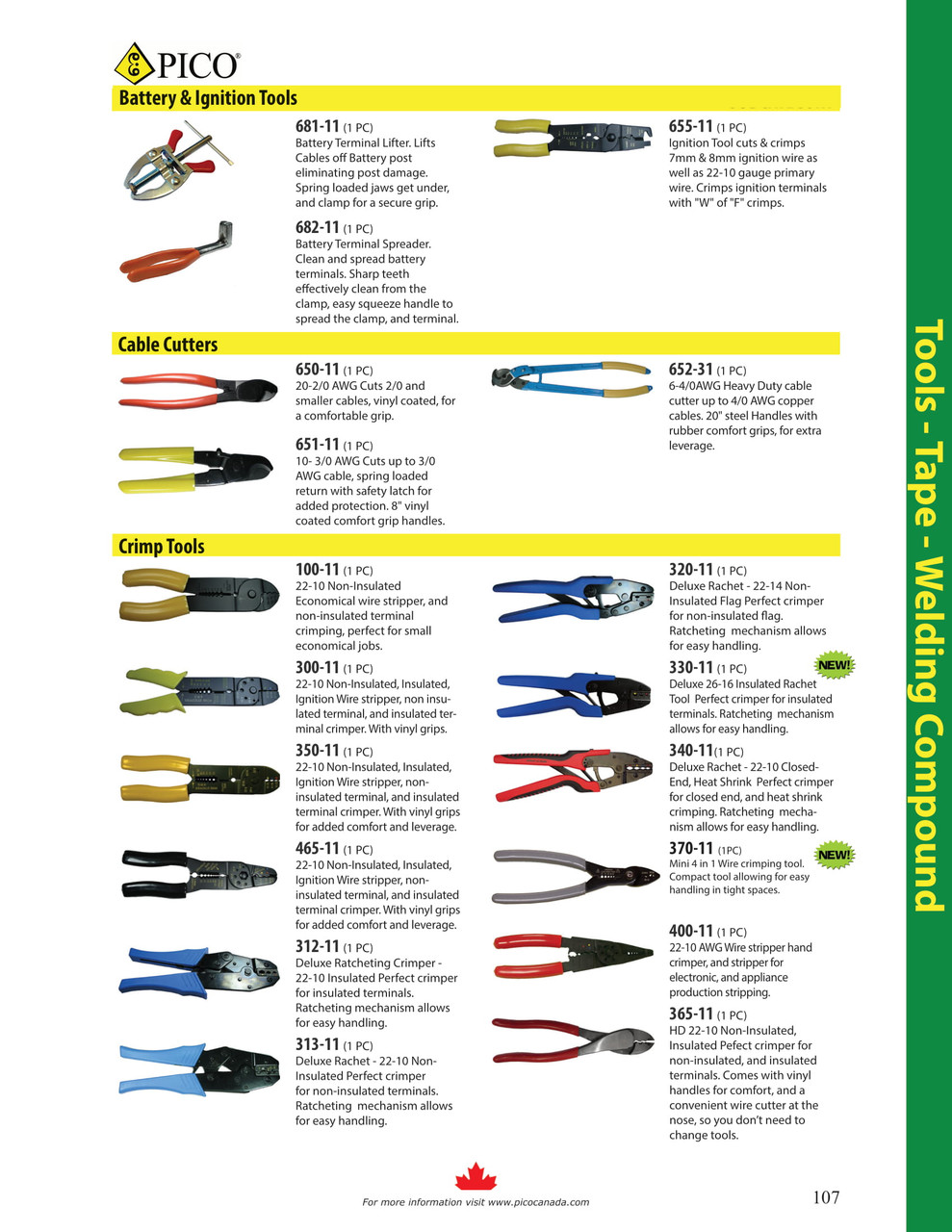 22-10 AWG Vinyl Grip Cut-Strip-Crimp Plier  300-11