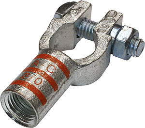 2/0 AWG Copper Positive Top Post Twist-On Battery Terminal  723-11