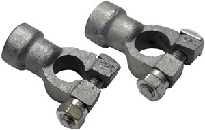 1 Pr. 2/0-3/0 AWG Brass Positive & Negative Straight Barrel Battery Terminals  885-PR