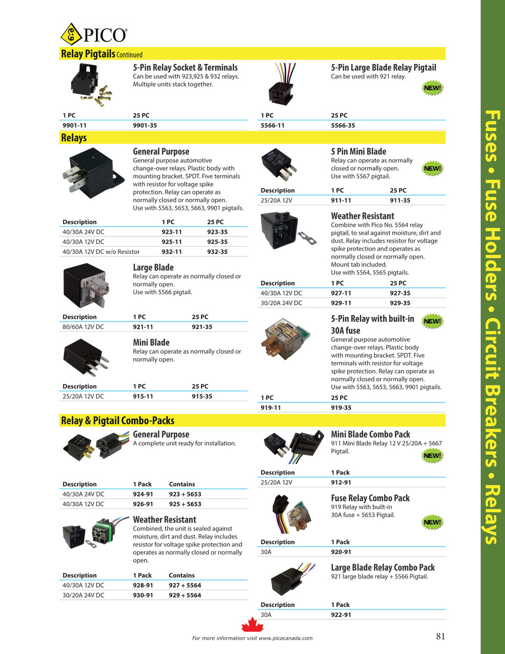 12V @ 40/30A Sealed Relay & Pigtail Combo  928-91