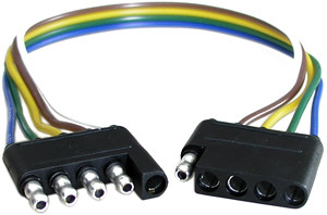 10 Pc. 16 AWG @ 12" Flat 5 Pin Trailer Connector  1894-34