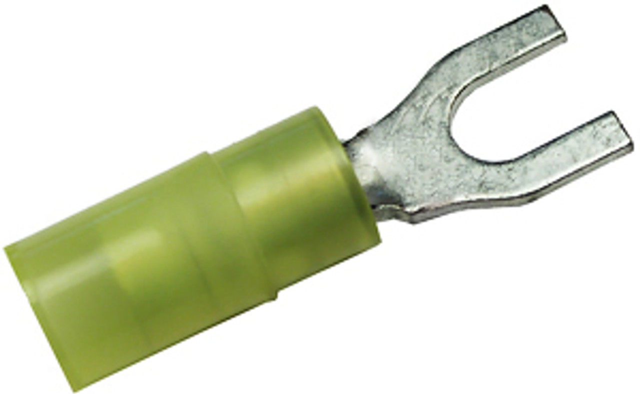 100 Pc. 12-10 AWG #10 Nylon Insulated Fork Connector  3125-16