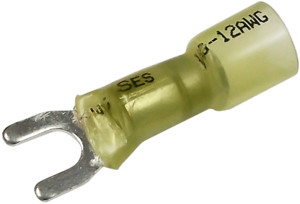 5 Pc. 12-10 AWG #10 Polyolefin Insulated "Crimp-Solder-Seal" Fork Connector  3725-BP